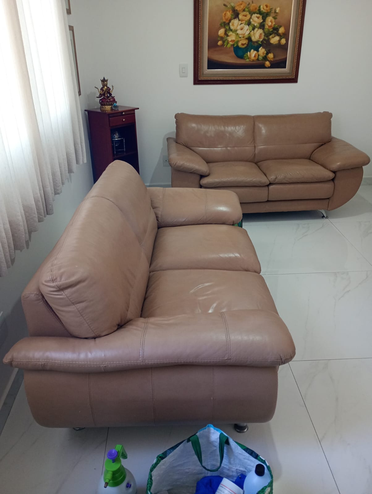 Sofá antes da limpeza